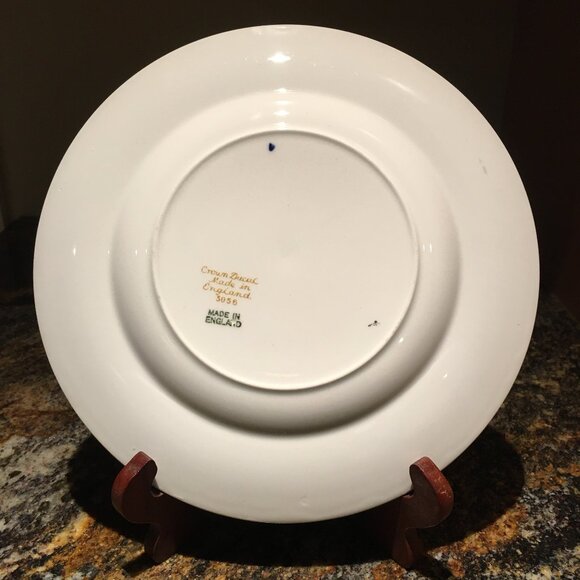 Vintage English CROWN DUCAL Cobalt and Gold Trim Dessert Plate #3 - Picture 2 of 7